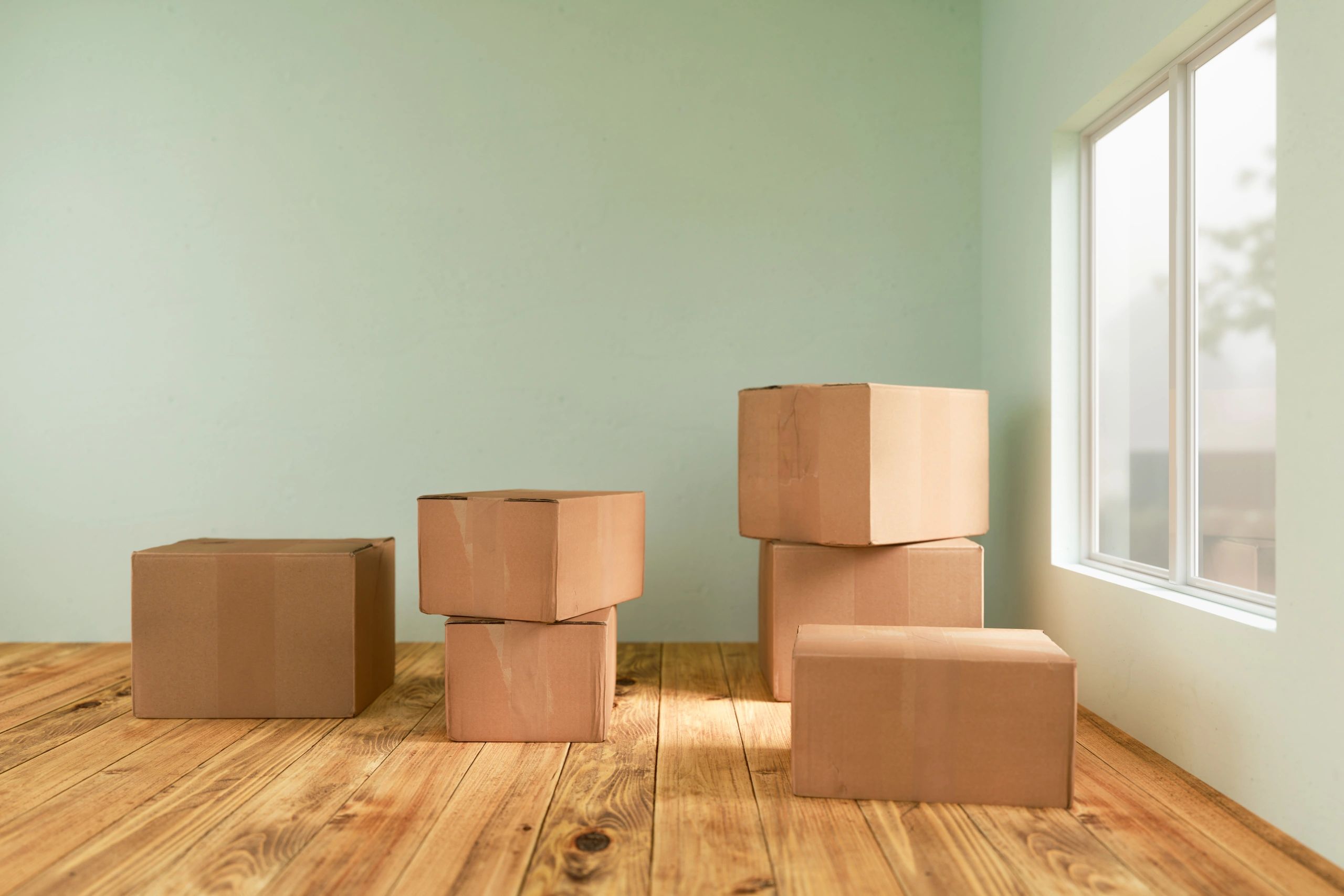 Cardboard boxes representing returns and exchanges